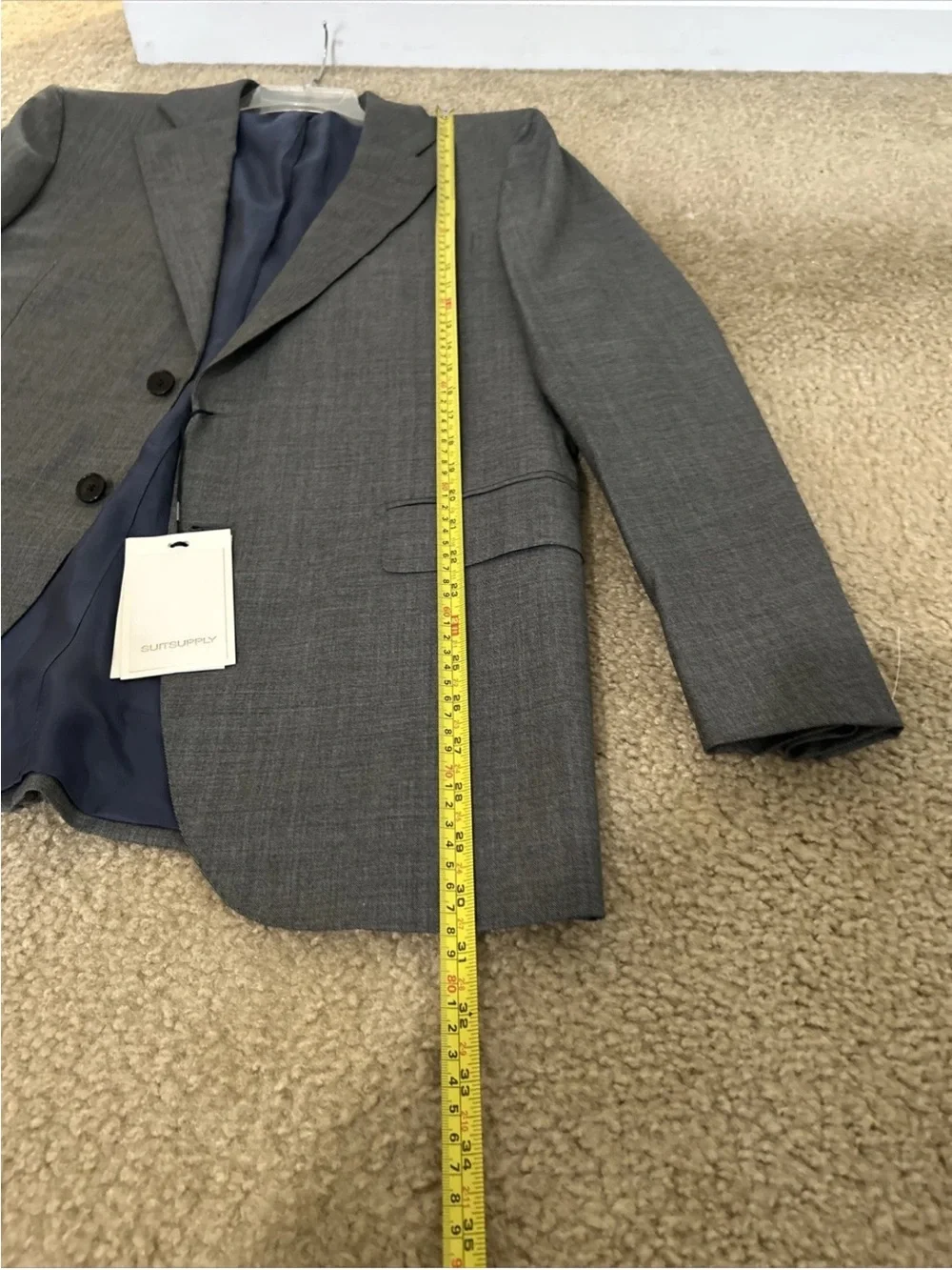 SuitSuppy Ethomas Hartford Men’s Pure Wool Super 150’s Grey Blazer Size 52/42